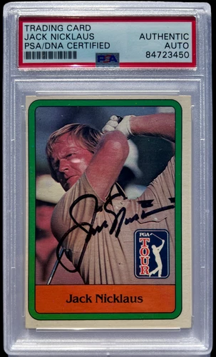 JACK NICKLAUS SIGNED 1981 DONRUSS GOLF ROOKIE CARD #13 RC MASTERS PSA/DNA