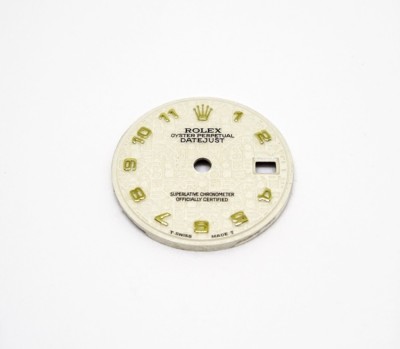 Lady Rolex White Jubilee 18K Oyster Perpetual Datejust Watch Dial 