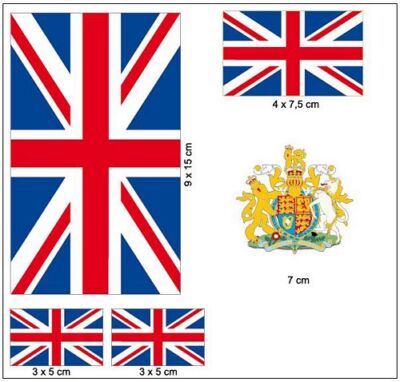 Union Jack Aufkleber Set – 3 Motive, Ca. 10x5 Cm, Wetterfest