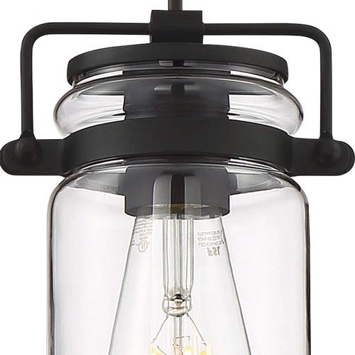 NUVO 60/6732 Antebellum 1 Light Mini Pendant Fixture Matte Black - Picture 5 of 5