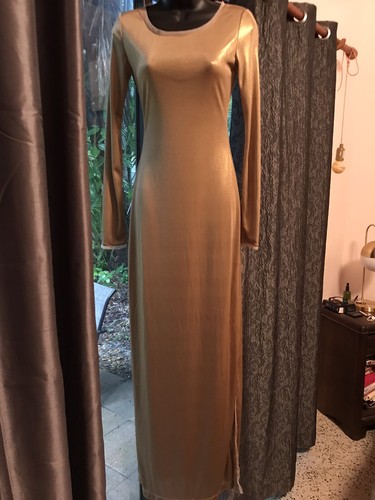 BCBG small gold metallic long sleeve 