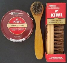 Kiwi Jumbo Brown Shoe Polish Cream, Kiwi Shine Brush & Dauber, Select: Items