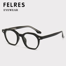 Men Women TR90 Round Anti Blue Light Eyeglasses Clear Lens Retro Glasses Frames