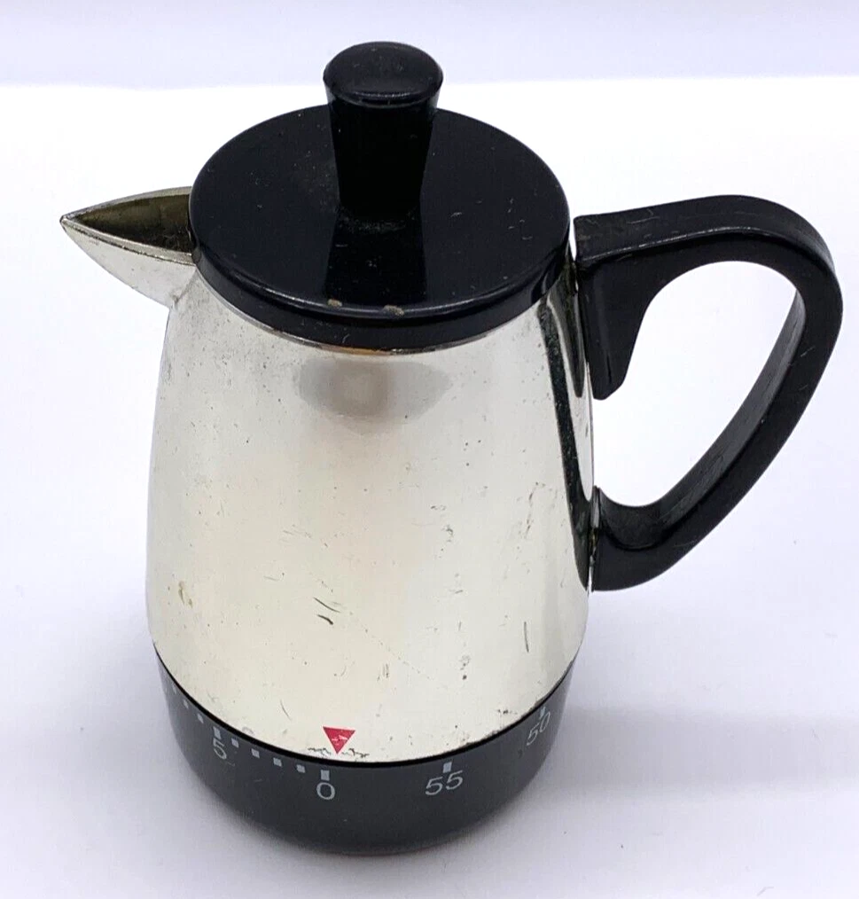 4.5 retro percolator/coffee pot kitchen timer nonworking  parts/repair/display