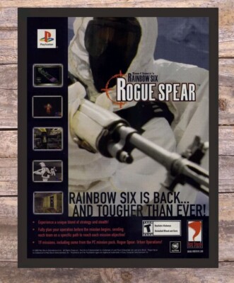 Tom Clancys Rainbow 6 Rogue Spear Framed PS Video Game Art 2000 Vintage Print Ad
