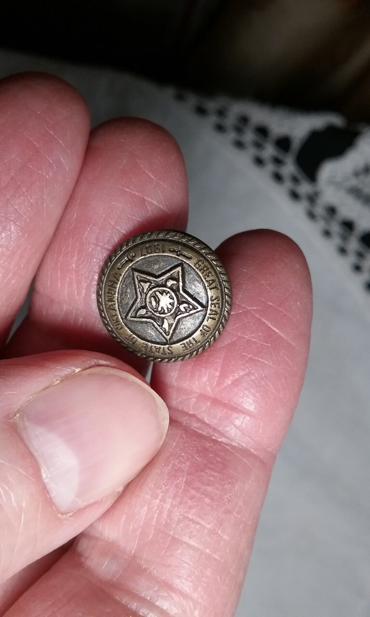 Vintage Military Button Great Seal of the State of Oklahoma 1907