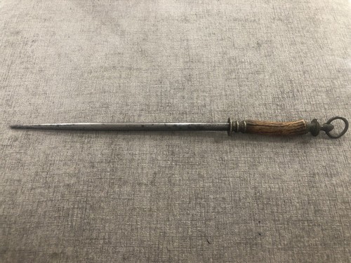 Vintage F.Dick 14” Reverse Arrow Sharpening Steel, Antler Handle, Germany - Picture 4 of 11