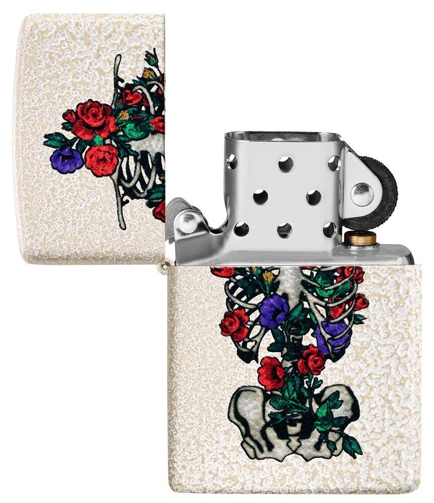 Zippo Floral Skeleton Design 49252 | eBay