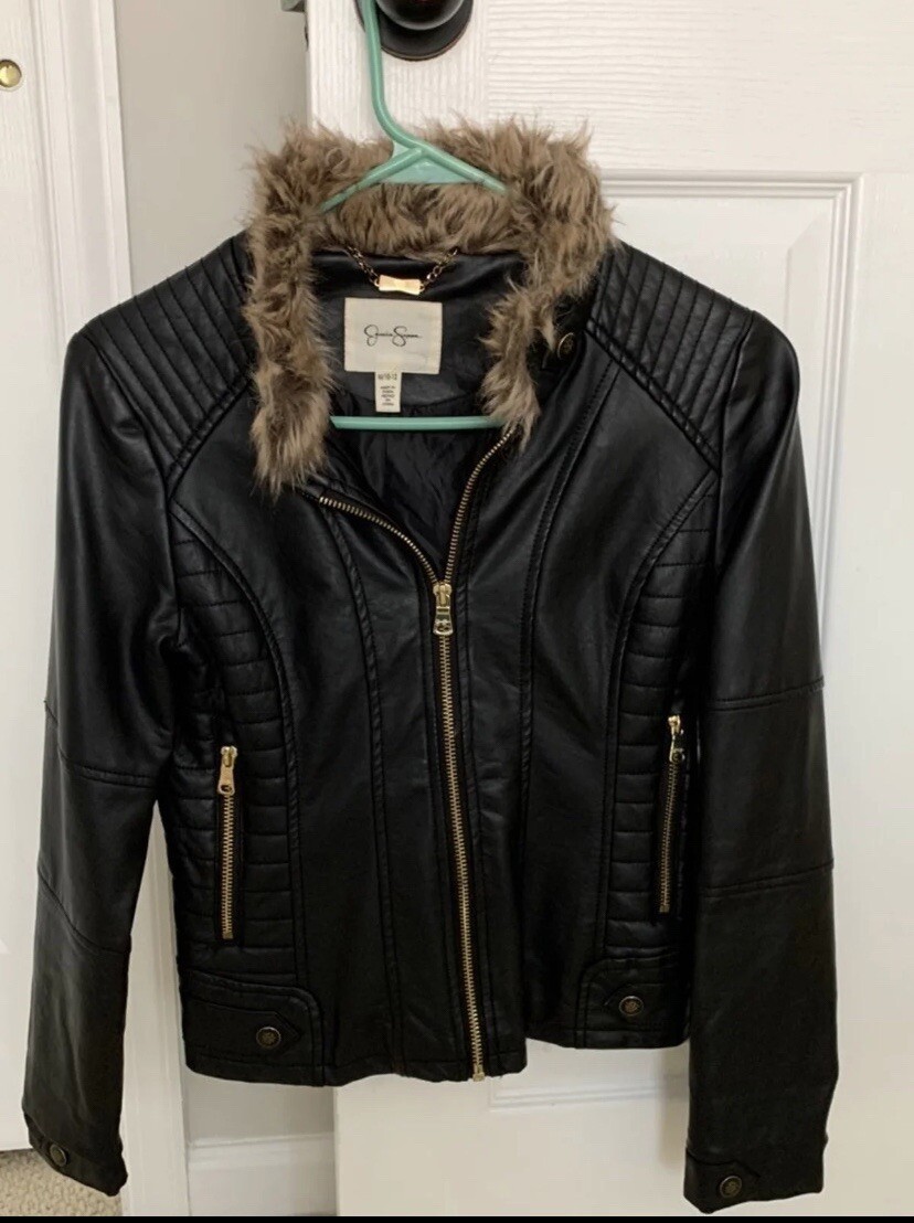 Black Faux Leather Jacket Size 