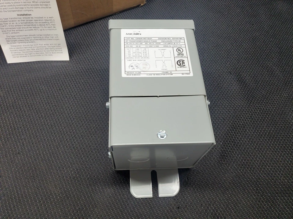 NEW Micron G050A1KF1A01 Low Voltage General Purpose Transformer - Image 2 of 4