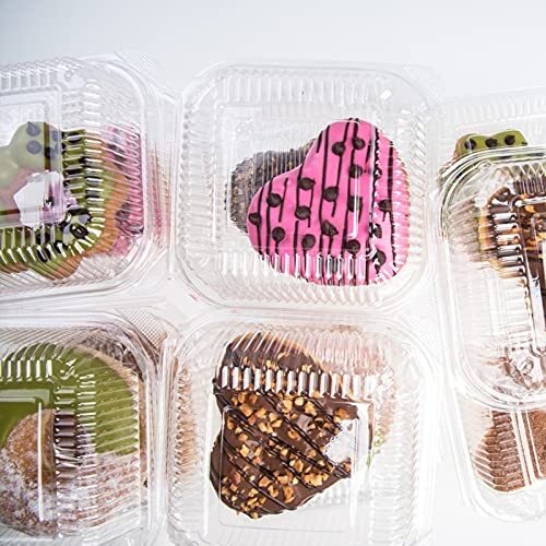 200 PCS 5x5 Inch Plastic Clamshell Take Out Tray,Disposable - View #14