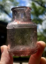 NICE PINK COLORED ROUND CARTER'S NO. 7 INK BOTTLE 1910'S ERA CLEAN L@@K
