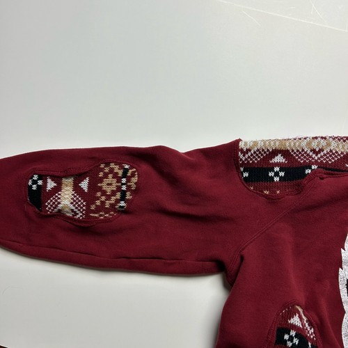Custom Arizona Cardinals Cutout Patchwork Hoodie Maroon Sz Small - Picture 5 of 6
