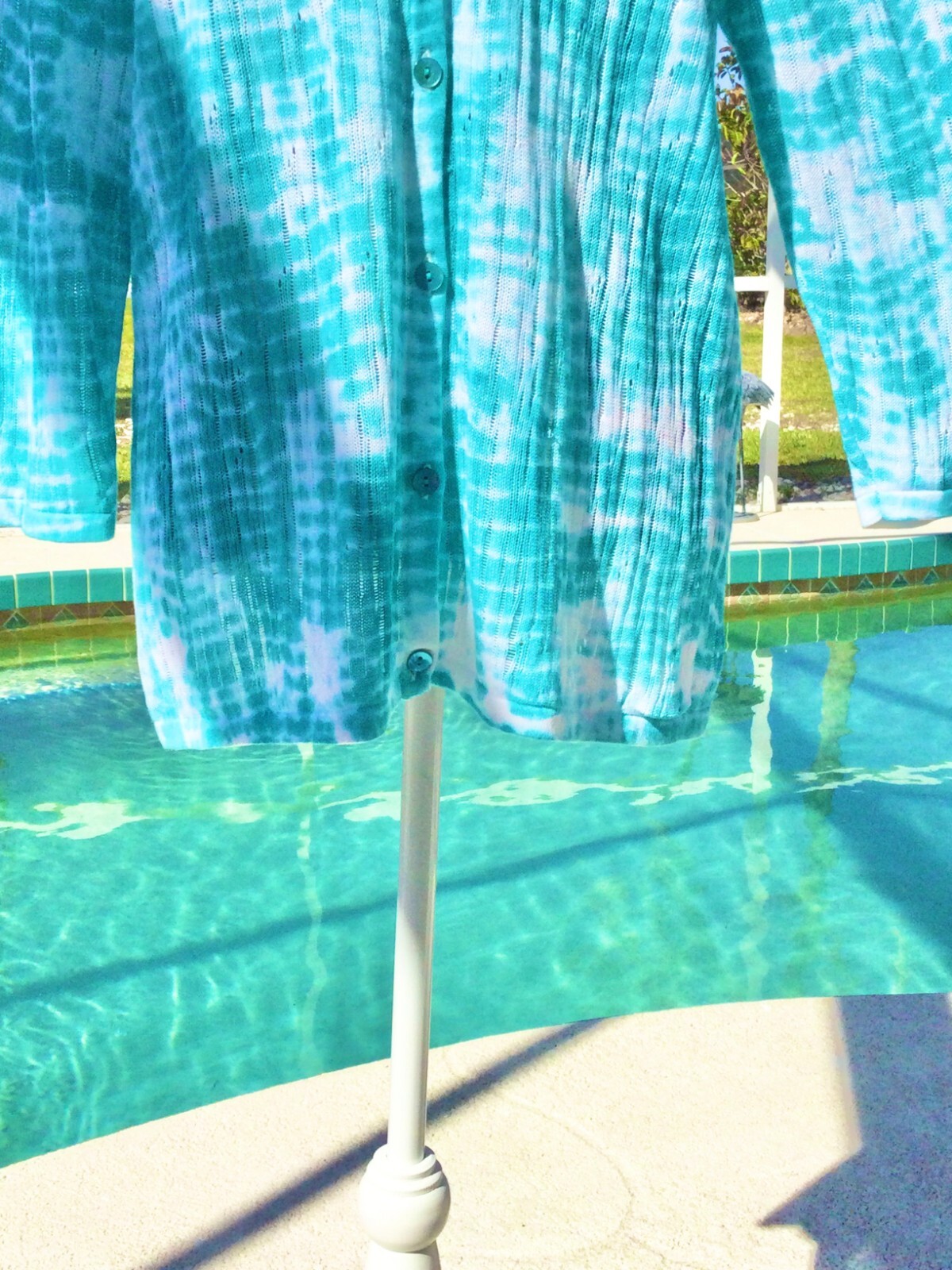 CHICOS Turquoise, White DRAMATIC Batik Design XLI… - image 5