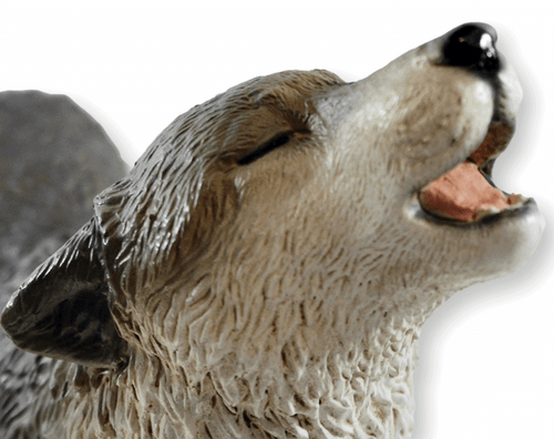 Figura Decorativa Lobo Aullante en las Rocas de Pie Colección Castagna Resin H - Imagen 4 de 7