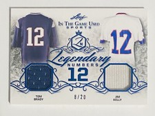 2019 Leaf ITG Game Worn Tom Brady Jim Kelly Legendary Numbers Jersey Patch 8/20