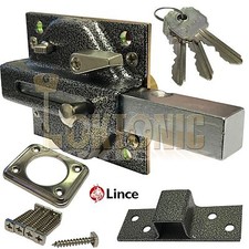 Lince Black Lock High Security Heavy Duty Garden Gate Shed Garage Sliding Bolt
