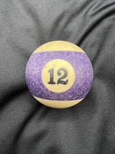 Vintage Pool Ball Number 12 Billards Pool Hall Bar Game 1980s Purple Stripe