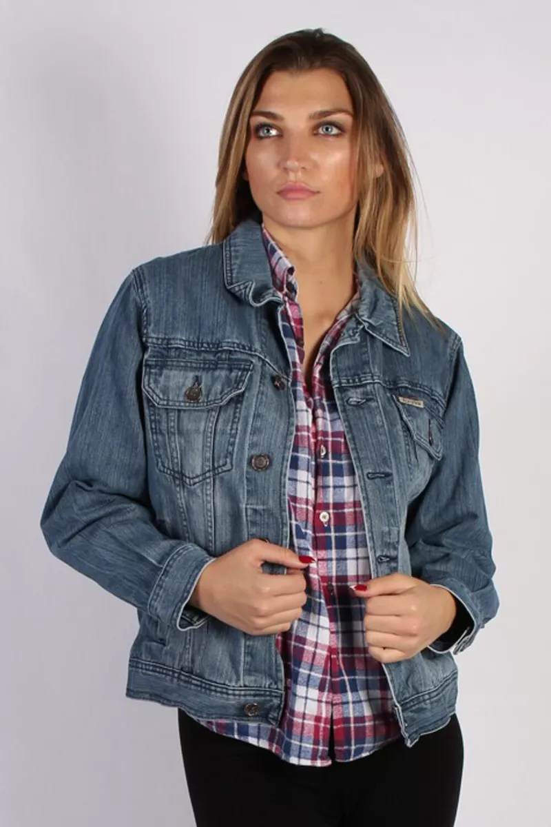 Denim Jacket 90s Retro Trucker Rica Lewis Authentic Workwear Size M DJ1314