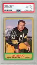 Jim Ringo 1963 Topps Football Card #91 PSA 8