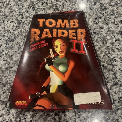 1997 vintage EIDOS PC game Big TRAPEZOID BOX  TOMB RAIDER II 2 Lara Croft