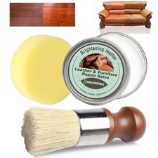 Furniture Salve for Leather  Wood with Boar Bristle Brush, All-in-One Leathe...