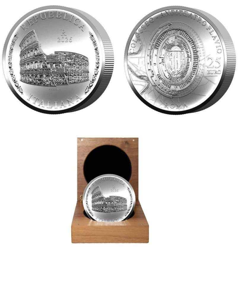 25 Euro Silber Italien 2026 Kolosseum Amphitheater Flavio : 1 Kg Silber Ag 999 - Bild 1 von 1