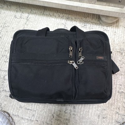 Tumi Black Laptop Bag,Nylon Briefcase for 15'' Laptop, Padded, Shoulder Strap.
