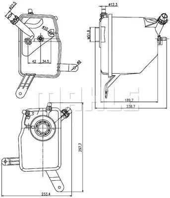 Serbatoio compensazione, Refrigerante nero CRT 205 000S MAHLE per BMW 5 6