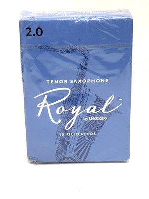 D Addario Royal Tenor Saxophone Reeds Strength 2.0 Box of 10 Filed Reeds Sealed