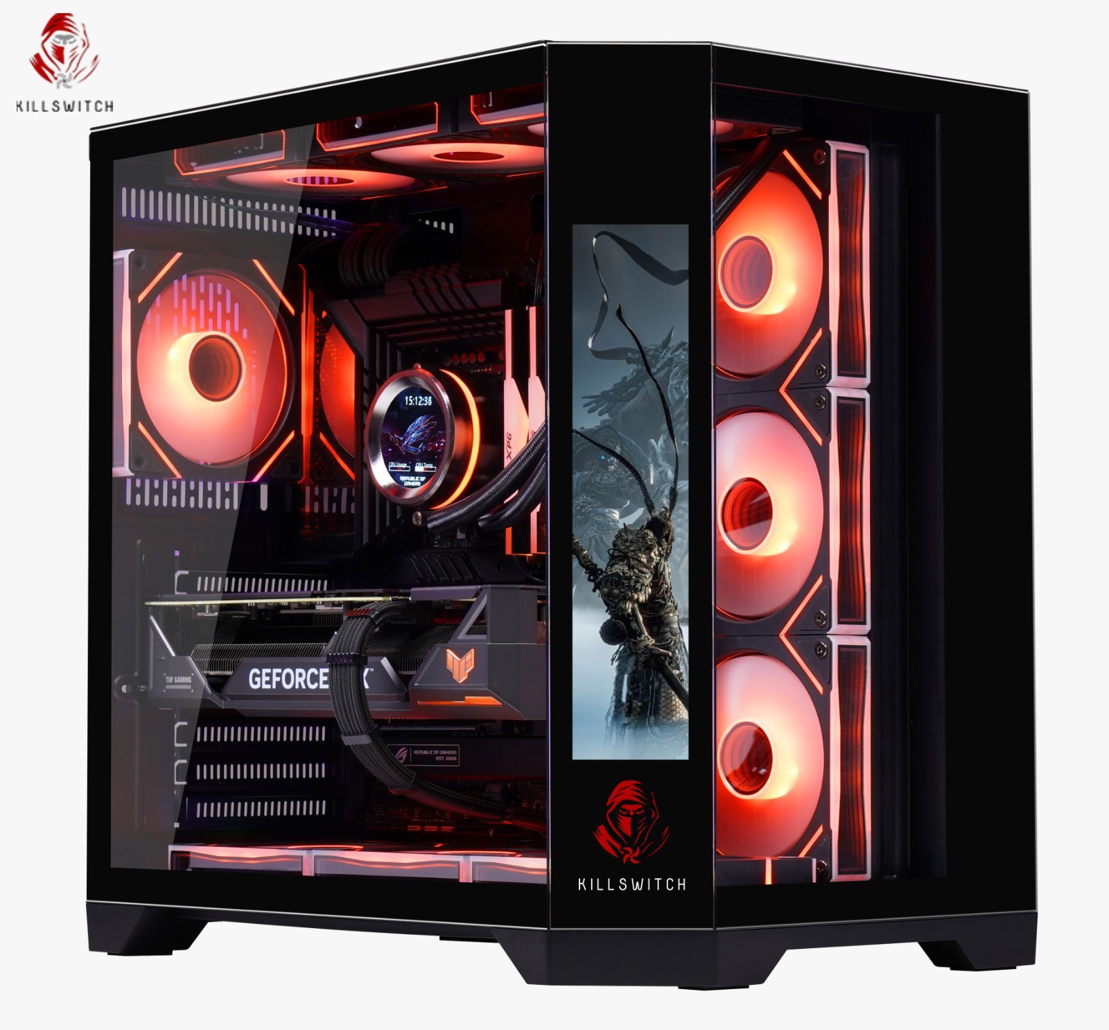 KILLSWTICH - KS MXJ PLUS - ATX/MATX/ITX GAMING PC CASE w/ SCREEN, PSU & 4 FANS