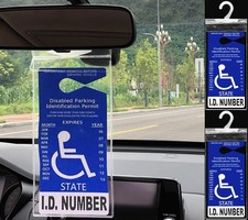 2 PCS Handicap Placard Holder for Auto, Ultra Transparent Handicapped Placard...