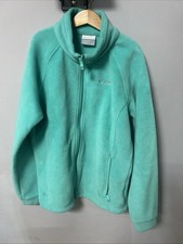COLUMBIA YOUTH 14 / 16 FLEECE ZIP JACKET DOLPHIN COLOR, Zip mock neck Pre owned