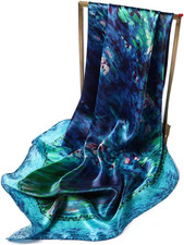 100 Mulberry Silk Scarf -Women 35" Square Hair Wraps-Gift Packed