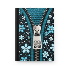 Teal Floral Zipper Journal Hardcover