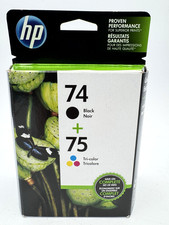 SEALED Genuine OEM HP 74 Black/75 Tri-Color Ink Cartridges Combo Pack 11/2019
