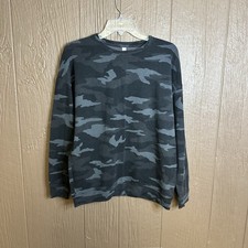 Athleta Studio to Street Black Camo Pullover Crewneck Sweatshirt Women's S