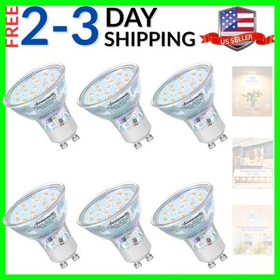 GU10 Light Bulbs, Dimmable GU10 LED Bulb, 5W Equivalent 50W 2700K Soft Warm L...
