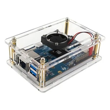AEnclosure Clear Box Protective Shell Cover + Cooling Fan for Orange Pi 5