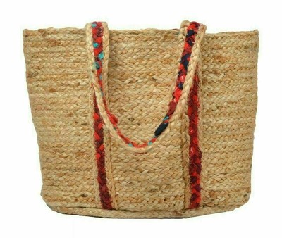 Indische Jute-Handtasche, geflochtene, gewebte Handtasche, große...
