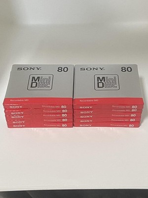 Sony MD 80 Minidisc Minuten Rohling beschreibbar MD MDW80T 10er Set aus Japan...