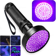 100 LED UV Flashlight 395nm Ultraviolet Blacklight Detector Handheld Torch Light