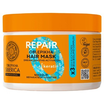 Natura Siberica Oblepikha Keratin-Reparatur-Maske 300 ml ist die ultimative Pfle