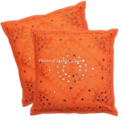 Decorative Embroidered Throw Pillow Covers Cotton Mirror 60x60 cm Cushion Cover