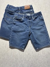 Lucky Brand Boys Elastic Jean Shorts Adjustable Waist Size 10/12 Lot Of 2 1 