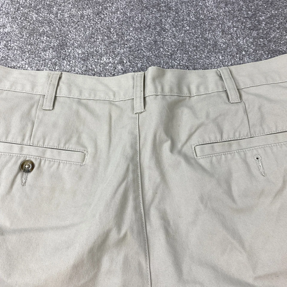 Pantalones chinos rectos Basic Editions para hombre talla 40X30 tostados bolsillo con barra frontal plana Foto 4 de 4