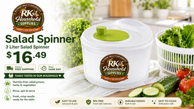 Salad Spinner Wash Spin Dry Lettuce Greens Fruits Vegetables 3 Liter Basket