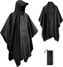 Wasserdichter Regenponcho Damen Herren 3-in-1 Multifunktion Regenschutz Regencap