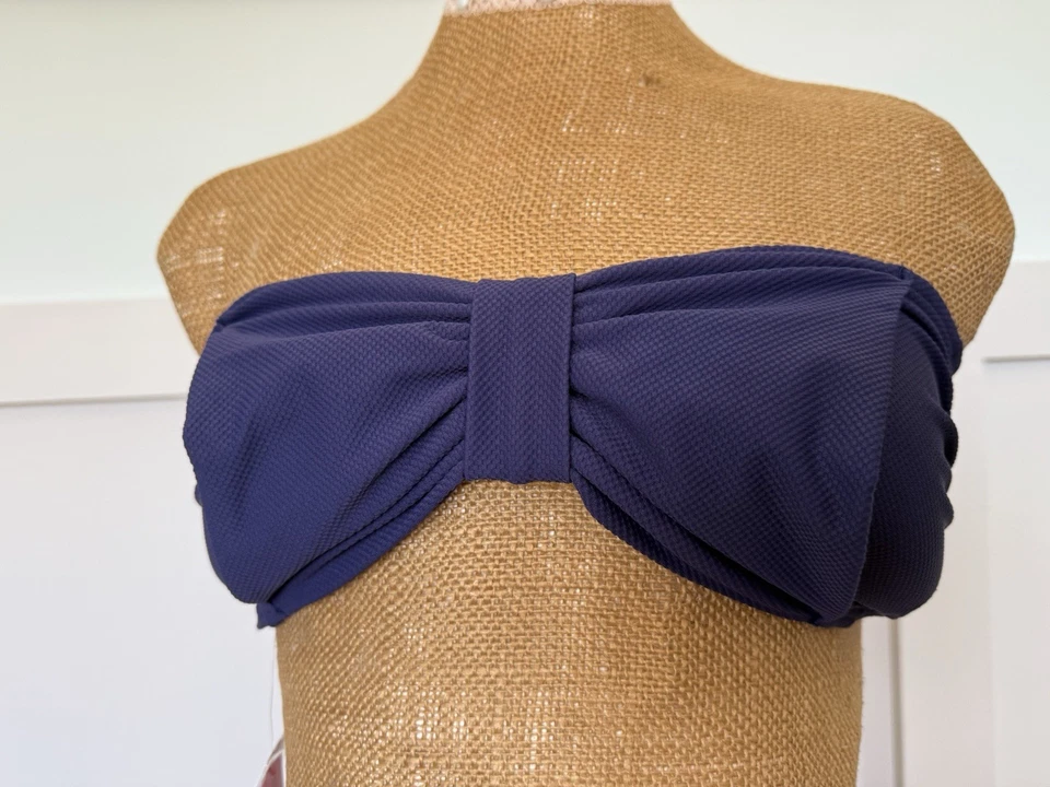 Top de bikini Betsy Johnson púrpura bandeau para mujer talla mediana NUEVO traje de baño playa piscina Foto 2 de 4