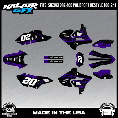 Graphics Kit for Suzuki DRZ400 Polisport Restyle  (2000-2024) Spear - PURPLE